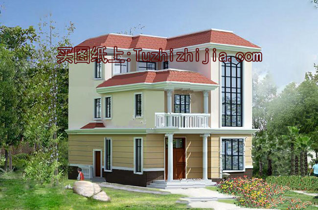 135平三層農(nóng)村樓房設(shè)計圖及效果圖，造價20萬左右