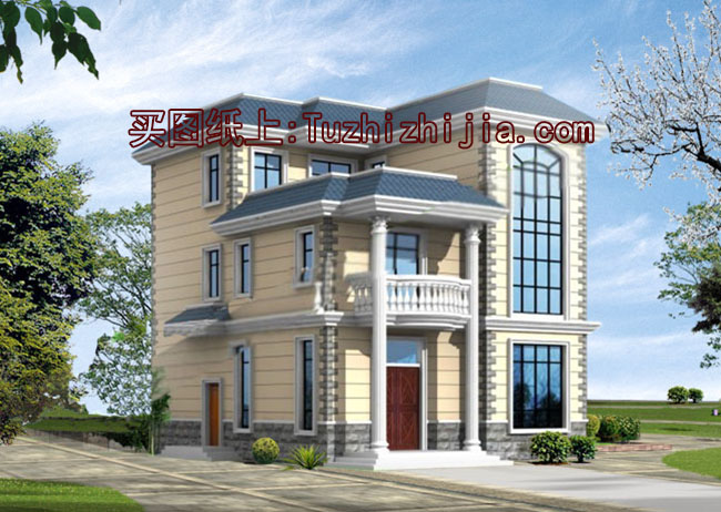 135平三層農(nóng)村樓房設(shè)計圖及效果圖，造價20萬左右