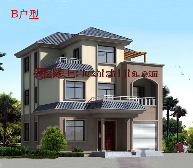 110平預(yù)算20萬(wàn)內(nèi)三層別墅設(shè)計(jì)圖，含效果圖