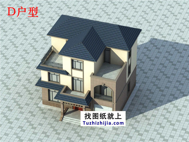 新農(nóng)村三層房屋cad建筑設(shè)計(jì)圖紙，磚混結(jié)構(gòu)