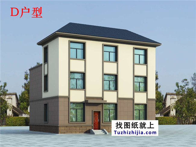 新農(nóng)村三層房屋cad建筑設(shè)計(jì)圖紙，磚混結(jié)構(gòu)