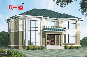 260平大面積二層復(fù)式住宅設(shè)計圖，含外觀效果圖