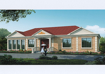 五間一層平房別墅設(shè)計圖，外觀現(xiàn)代時尚