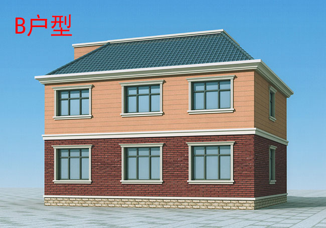 140平方米農(nóng)村二層別墅設(shè)計(jì)圖，11.7x11.4米