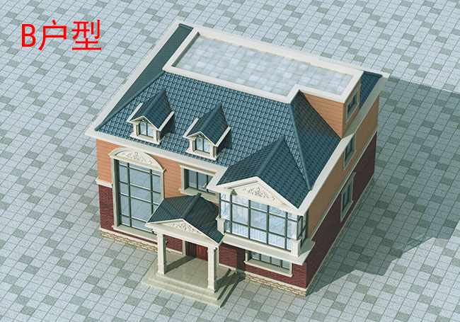 140平方米農(nóng)村二層別墅設(shè)計(jì)圖，11.7x11.4米