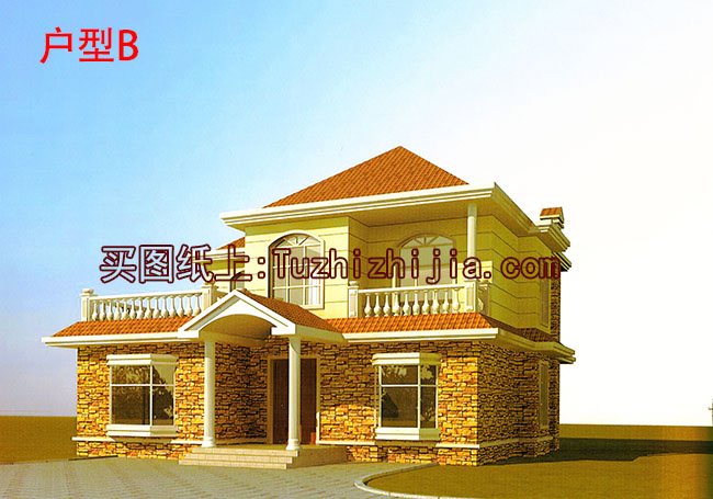 新農(nóng)村兩層帶露臺(tái)自建房設(shè)計(jì)圖，造價(jià)30萬內(nèi)