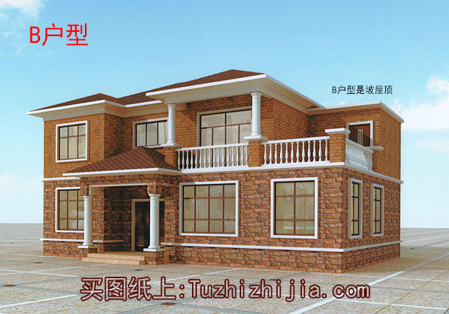 農(nóng)村160平四間兩層樓房設(shè)計(jì)圖，全套施工圖+外觀效果圖片