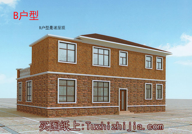 農(nóng)村160平四間兩層樓房設(shè)計(jì)圖，全套施工圖+外觀效果圖片