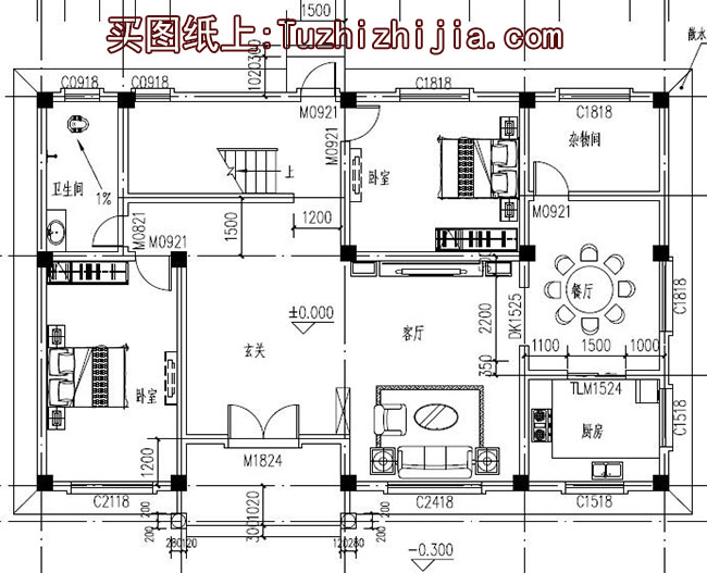 農(nóng)村160平四間兩層樓房設(shè)計(jì)圖，全套施工圖+外觀效果圖片