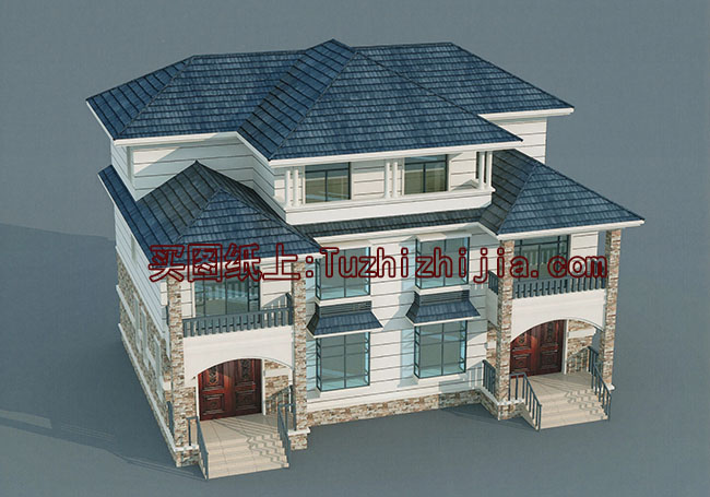 兄弟兩戶雙拼房屋設(shè)計(jì)圖及外觀圖片，戶型合理