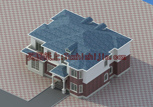 四間兩層別墅房屋設(shè)計圖，外觀效果圖好看