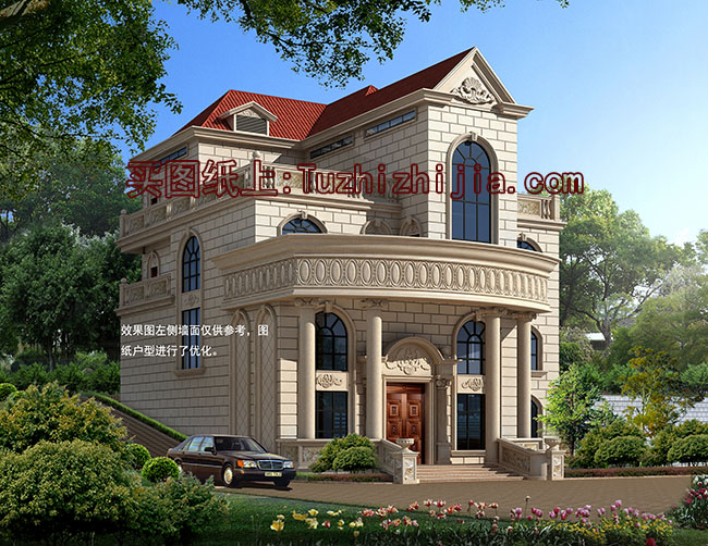 農(nóng)村兩間四層樓房設計圖，外觀效果圖+全套圖紙