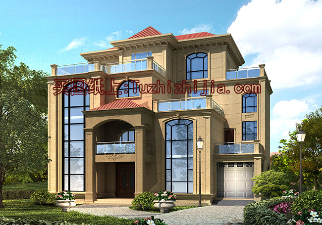 四層豪華別墅設計圖及效果圖，高端房屋設計方案