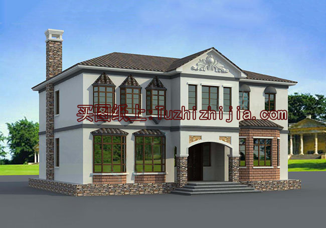 新古典中式風(fēng)格別墅設(shè)計圖，全套施工圖+效果圖