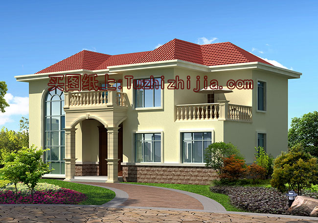 130平四間二層小洋樓設(shè)計(jì)圖，含外觀圖片