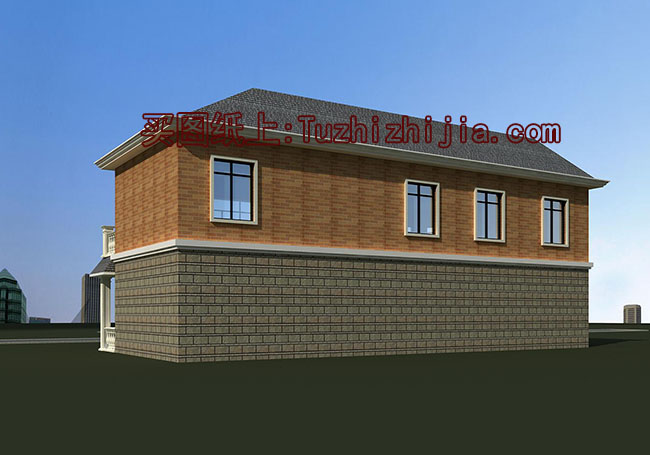 農(nóng)村五間二層樓房設計圖，含外觀效果圖