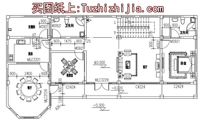 農(nóng)村五間二層樓房設計圖，含外觀效果圖