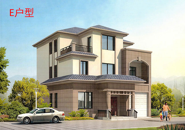 農(nóng)村兩間三層房屋設(shè)計(jì)圖，含外觀圖片