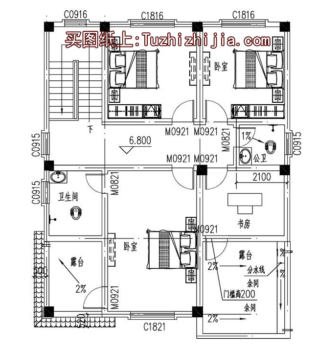 農(nóng)村兩間三層房屋設(shè)計(jì)圖，含外觀圖片