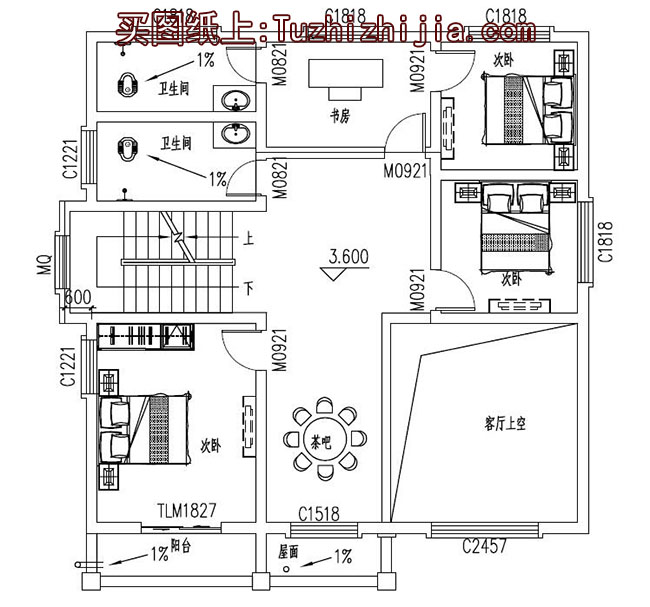 135平復式別墅房屋設計圖，外觀時尚、漂亮
