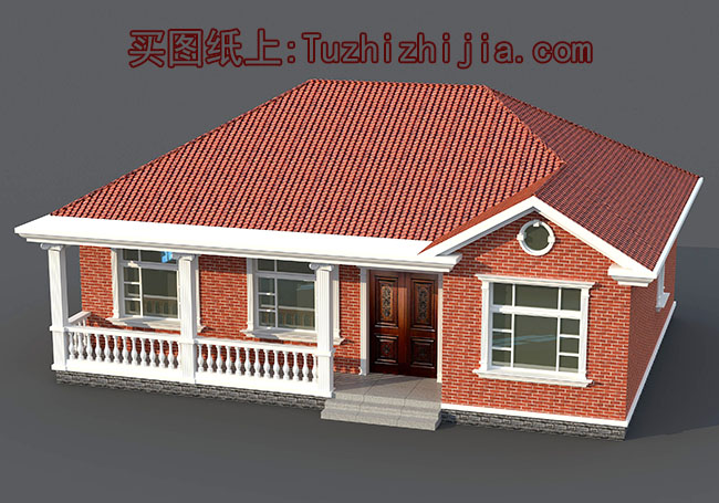 最漂亮的一層平房圖片，全套設計圖+高清效果圖