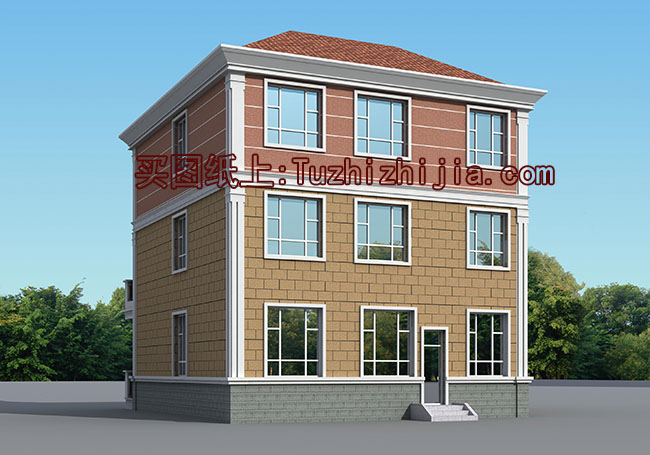 農(nóng)村三層復(fù)式自建樓房設(shè)計圖，外觀圖大氣