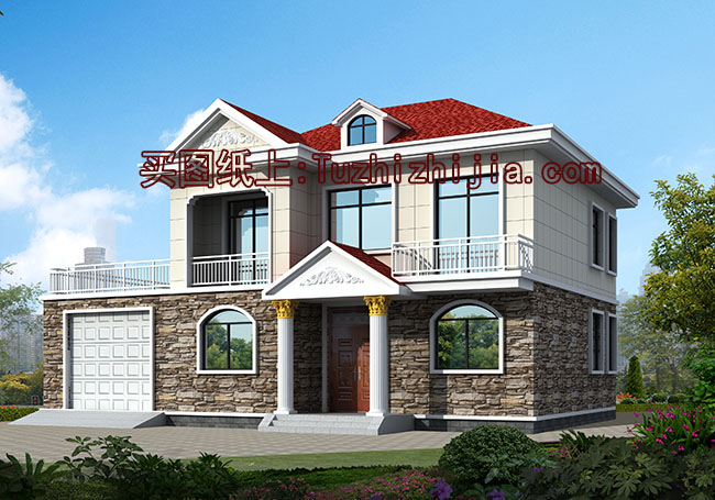 私人二層農村小樓設計圖，外觀靚麗，富有現代氣息