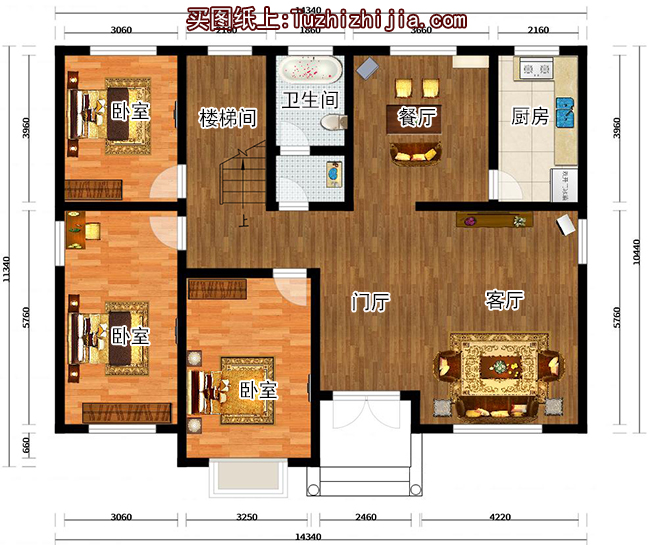 二層四間樓房設(shè)計圖及效果圖片大全，帶露臺，外觀時尚