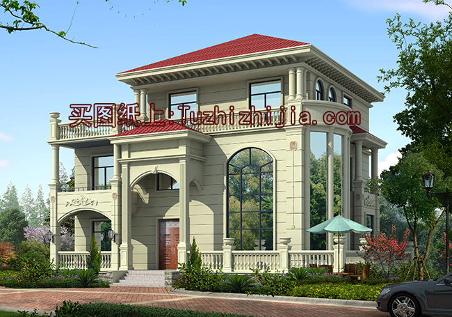 帶地下室三層復(fù)式別墅設(shè)計方案，全套設(shè)計圖+效果圖