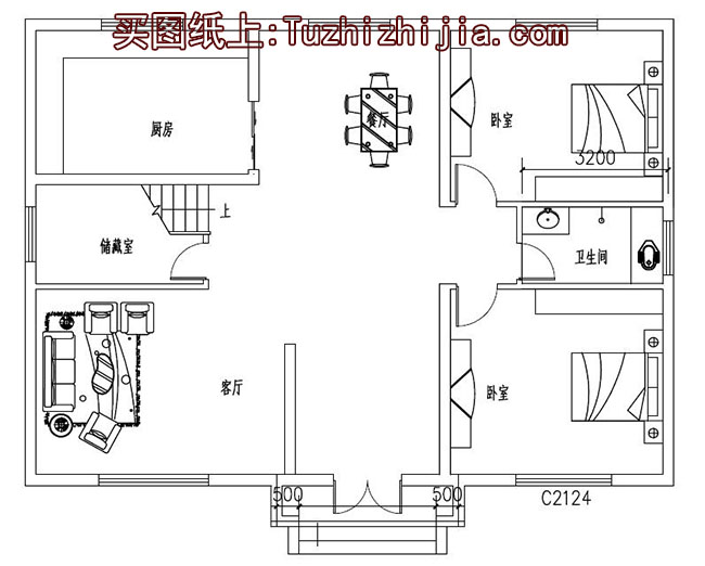 簡單農(nóng)村自建二層樓房設(shè)計圖，南北通透