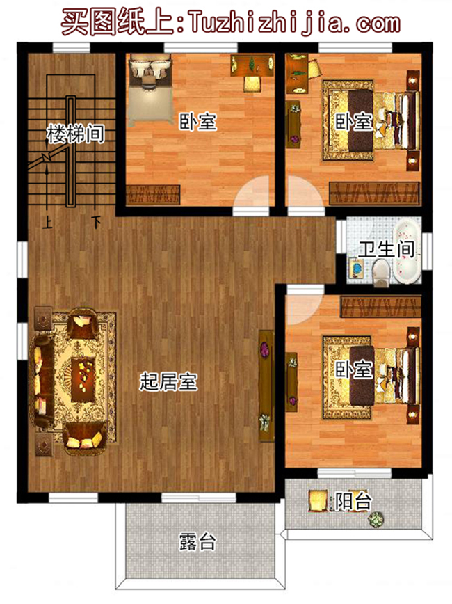 110平預(yù)算20萬(wàn)內(nèi)三層別墅設(shè)計(jì)圖，含效果圖