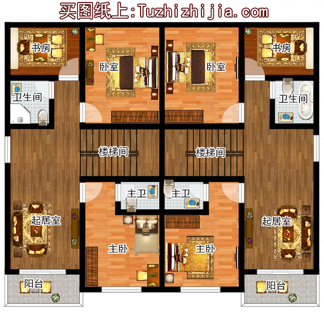 165平方米三層雙拼農(nóng)村房屋設(shè)計(jì)圖大全14x12