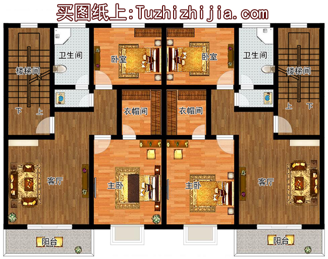 兄弟兩戶雙拼房屋設(shè)計(jì)圖及外觀圖片，戶型合理