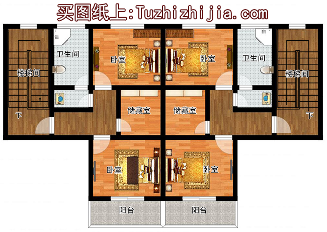 兄弟兩戶雙拼房屋設(shè)計(jì)圖及外觀圖片，戶型合理