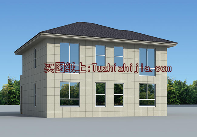 現(xiàn)代風(fēng)格二層別墅設(shè)計(jì)圖，外觀時(shí)尚、大氣