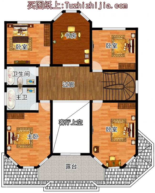 農(nóng)村二層半樓房設(shè)計(jì)圖及效果圖，歐式風(fēng)格