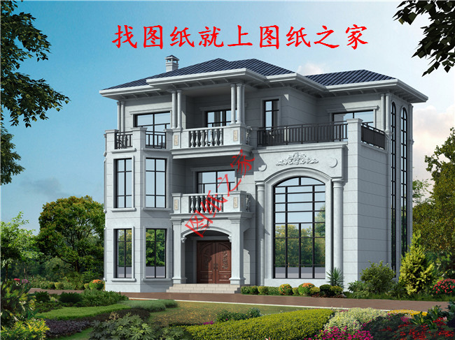歐式風格三層自建房設計圖，外觀高端大氣，彰顯業(yè)主的高貴品質