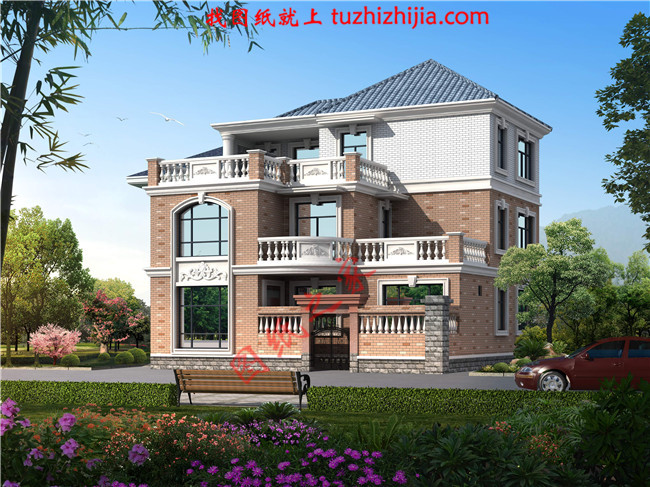 最新140平米三層自建房屋設(shè)計(jì)圖紙，本戶型帶小院