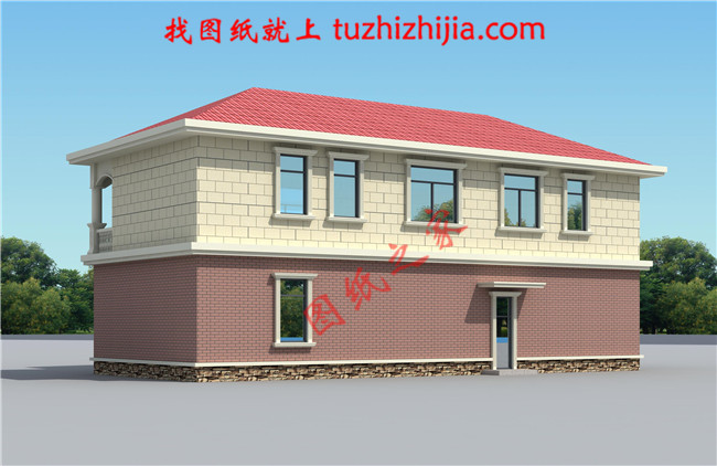 時(shí)尚大方的農(nóng)村二層自建房屋設(shè)計(jì)圖紙，占地120平米左右