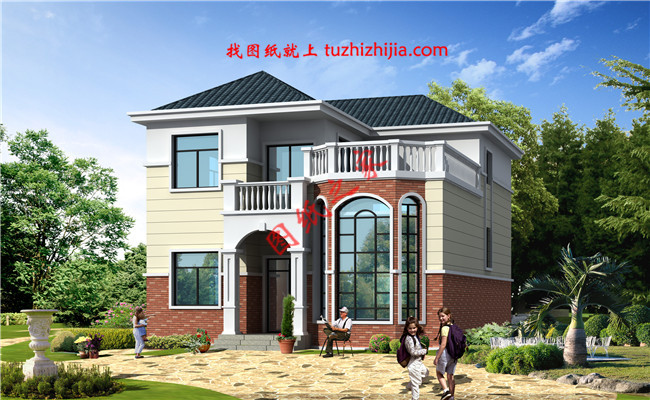 二層自建房屋設(shè)計(jì)圖，帶小院，帶地下室，外觀現(xiàn)代、時(shí)尚，內(nèi)部布局合理