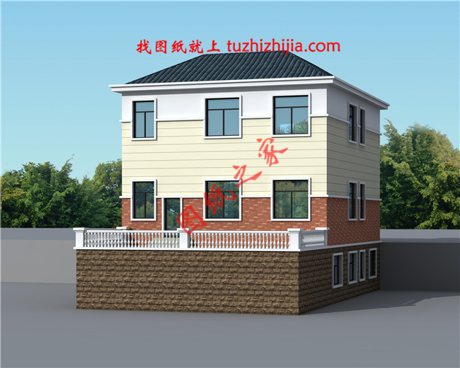 二層自建房屋設(shè)計(jì)圖，帶小院，帶地下室，外觀現(xiàn)代、時(shí)尚，內(nèi)部布局合理