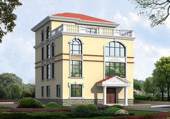 最新款高端大氣四層小別墅設計圖，一層客廳挑空設計，給您十足的空間感