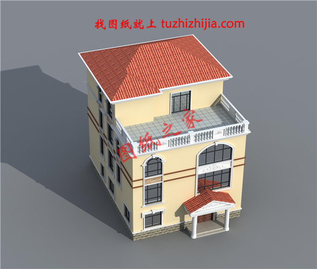 最新款高端大氣四層小別墅設(shè)計圖，一層客廳挑空設(shè)計，給您十足的空間感