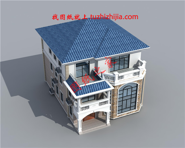 全套三層農(nóng)村房屋設(shè)計圖紙，客廳中空，大大的窗戶，采光極好，外觀上十分耐看