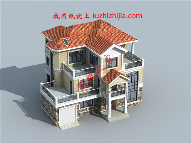 帶車庫三層自建別墅設計圖紙，客廳中空，外觀洋氣時尚，這款戶型非常受歡迎