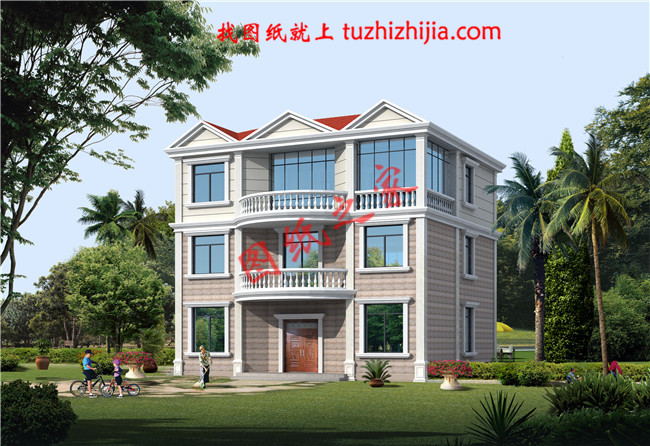 簡約時尚大方二層農(nóng)村別墅設(shè)計圖紙，占地120平米，大小適中