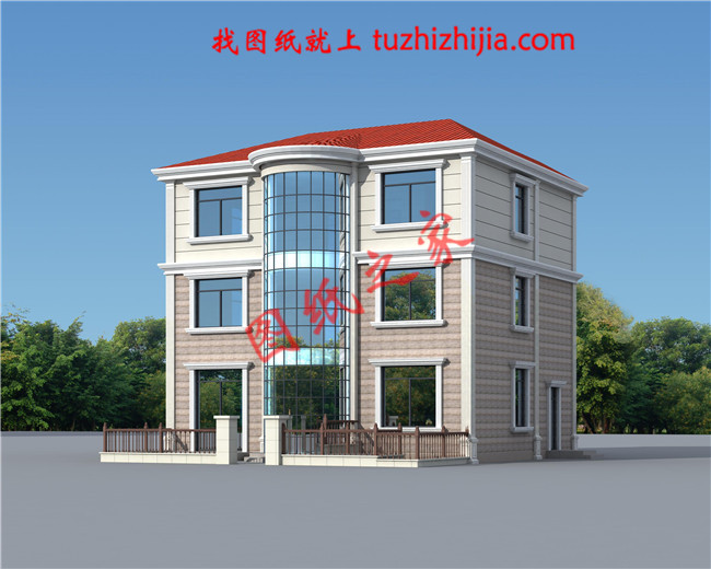 簡約時尚大方二層農(nóng)村別墅設(shè)計圖紙，占地120平米，大小適中