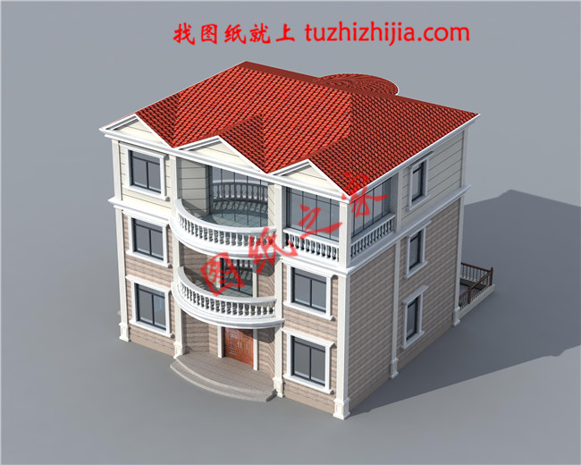 簡約時尚大方二層農(nóng)村別墅設(shè)計圖紙，占地120平米，大小適中