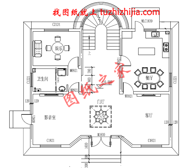 簡約時尚大方二層農(nóng)村別墅設(shè)計圖紙，占地120平米，大小適中