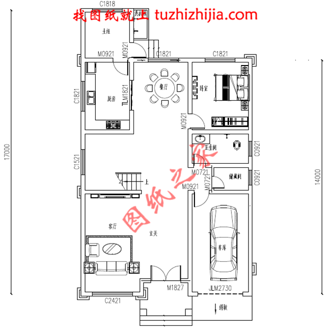 最新設(shè)計(jì)的三層農(nóng)村別墅圖紙，帶車庫(kù)，帶露臺(tái)，占地150平米左右